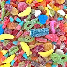 An assortment of colorful, mixed Candy test product good for elevating mental health.